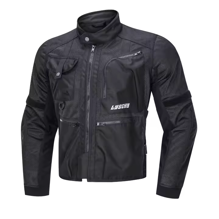 LYSCHY-Chaqueta protectora de verano para motocicleta para hombre, chaqueta de motociclista de malla transpirable para mujer, Moto, Motocross, ropa de montar reflectante - 1