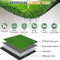 1 juego de tapetes artificiales para césped de mascotas verdes de 50/200 cm, utilizados para jardines al aire libre, campos deportivos tranquilos (sin residuos ni hierba caída) - details 3