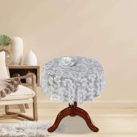 Round White Lace Tablecloth 47 inch Diameter Floral Table Cloth for Holiday Party Wedding Reception Dining Room Home Decoration
