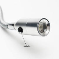 Lámpara LED de lectura de mesita de noche, luz de cuello de cisne largo, DC5V, USB, L40cm, CNC, con interruptor, negra, plateada, 4000K, para reparación de trabajo - details 2