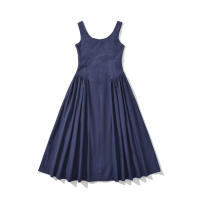 Estilo nuevo vestido de tirantes azul marino elegante clásico versátil a la moda para mujer - details 1