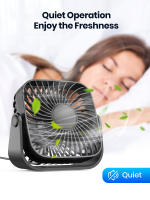 Ventilador portátil USB con 3 velocidades, ventilación giratorios de 360 °,para dormitorio, estudio y uso en la oficina - details 6
