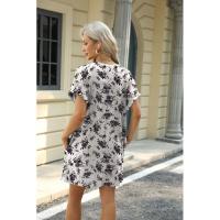 BUNO-2025 Camiseta holgada de manga corta para mujer, vestidos estampados con bolsillos y cuello redondo - details 30