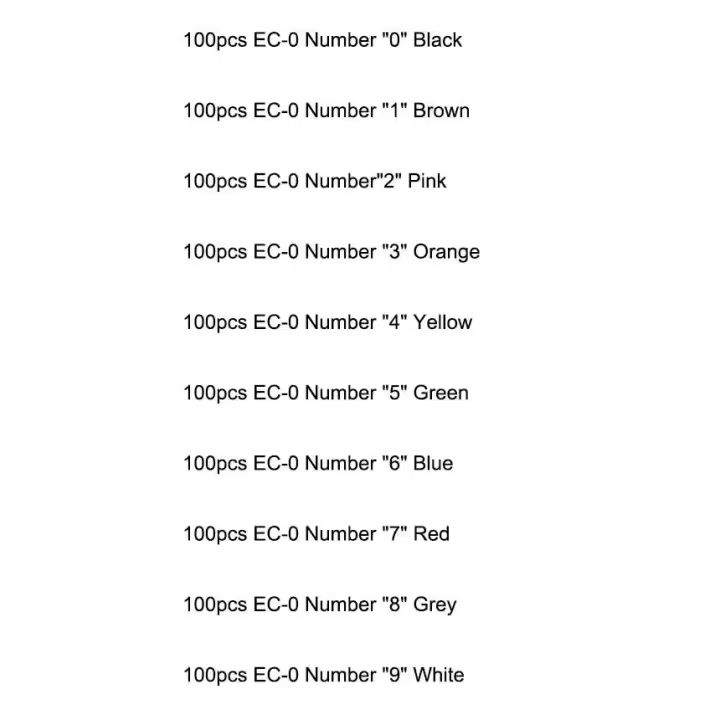 EC-0 EC-1 EC-2 EC-3 1,5/2,5/4/6 mm2 0-9 número árabe número árabe funda de impresión Flexible etiqueta de tubo Cable de red marcador de Cable etiquetado - 1