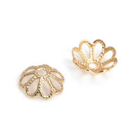 50 Uds. De cuentas redondas de latón de Color dorado de 18K, tapas de hojas de árbol y flores, suministros para hacer cuentas de joyería, accesorios Diy - details 52