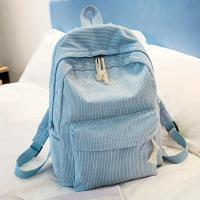 Mochila Casual de Pana para Mujer - Correas Ajustables, Cierre Antirrobo, Color Sólido, Gran Capacidad, Bandolera Cómoda - details 7