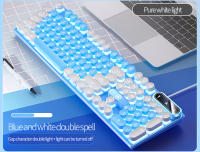 Teclado de máquina de escribir para juegos, periféricos redondos de 104 teclas con cable, Color a juego, retroiluminado, para ordenador de escritorio y portátil - details 8