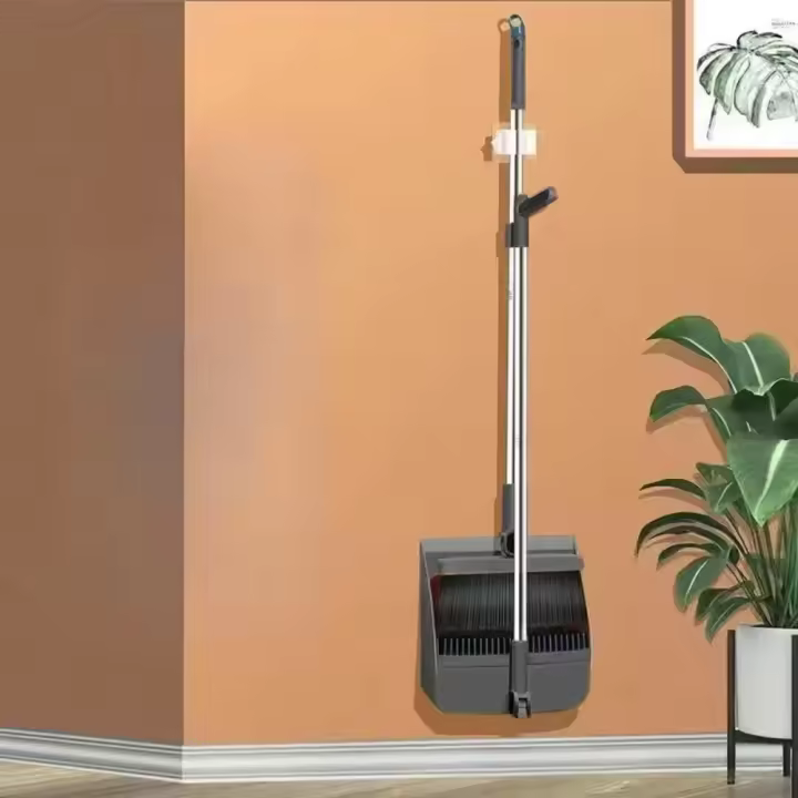 Juego de escoba doméstica, recogedor, cabezal de cepillo, barrido Individual, pala de basura plegable - 1