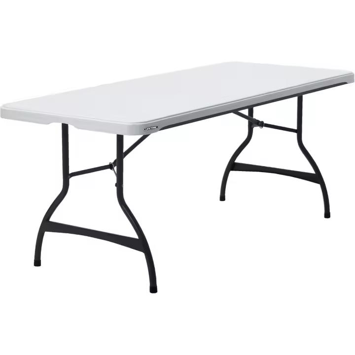 Mesa rectangular ultrarresistente de granito blanco, Mesa exterior e interior para jardín, terraza, eventos y catering - 1