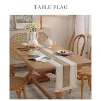 Mantel de Algodón y Lino Tejido con Borlas Estilo Rústico Natural para Comedor o Mesa de Centro - details 1