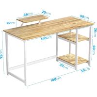 Escritorio de Computadora con Estantes Reversibles Mesa de Oficina para Ahorro de Espacio - details 43