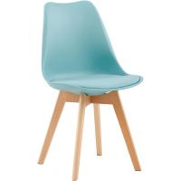4 Sillas Comedor Sillas de Cocina Nórdico con Asiento Tapizado y Las piernas de Madera de Haya Maciza - Azul Mentol - details 7