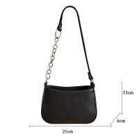 Bolso pequeño para mujer, moda Retro, Color sólido, cuero PU, hombro, axila, informal, Hobos, bolso de día - details 16