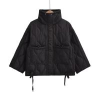 Nueva chaqueta de algodón con cuello levantado para mujer de invierno, chaqueta informal acolchada con cordón y diseño de bolsillo, abrigo corto - details 4