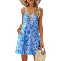 Nuevo vestido de verano con escote en V, tirantes y estampado para vacaciones. - details 11