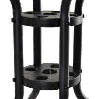 Mesa de Jardín Redonda de Cristal Templado Comedor de Patio Terrázano Balcón Exterior con Agujero para Parasol Negro Ø80x72 cm - details 6