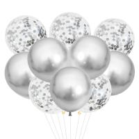 Globos de látex con patrón metálico, decoración de confeti para fiesta de cumpleaños, Baby Shower, 10 piezas, 12 pulgadas - details 8