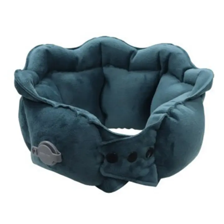 Almohada de viaje inflable en forma de U, almohadilla para reposacabezas portátil suave, almohada plegable para vértebra Cervical, para oficina/escuela - 1