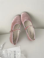 Zapatos Mary Jane Retro de Diseño Coreano Acabado Redondo de Cabeza con Hebilla de Terciopelo para Mujer - details 15