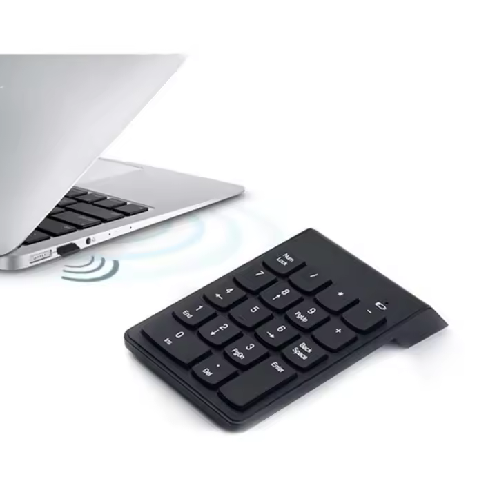 Teclado numérico inalámbrico USB de tamaño pequeño, 2,4 Ghz, teclado numérico de 18 teclas para caja de contabilidad bancaria, portátiles y tabletas - 1