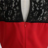 Vestido de Navidad rojo de encaje para mujer, ropa de manga corta Swing, disfraces de Navidad, vestidos de fiesta, bata Vintage, 2024 - details 33