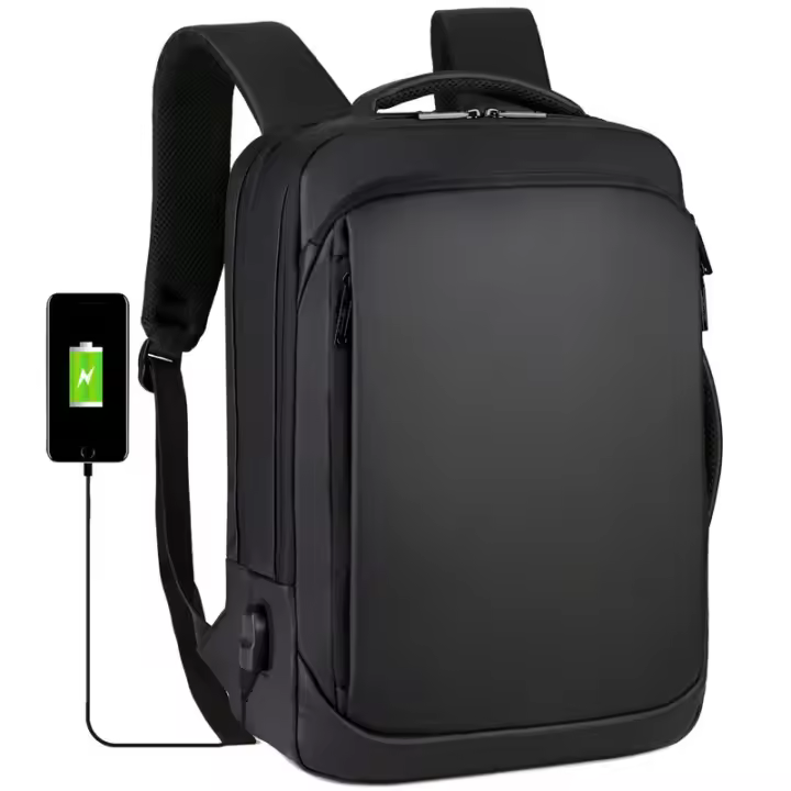 Mochila De Viaje De Gran Capacidad Para Hombre, Bolsa Para Ordenador Portátil De Negocios Con Carga USB, Bolso Personalizable Para Exteriores - 1