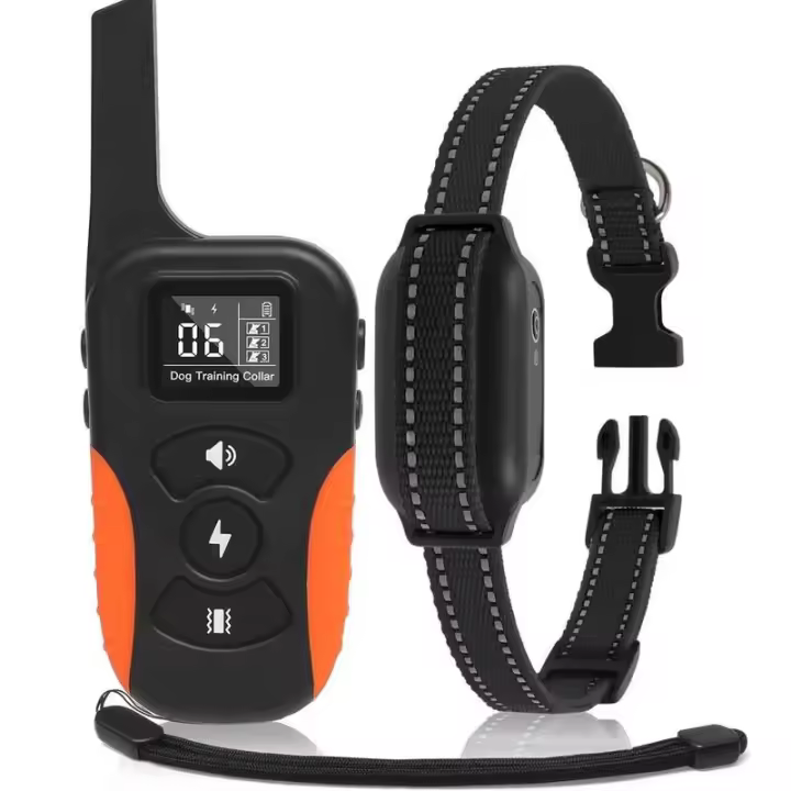 Collar de Entrenamiento Remoto para Perros, Dispositivo de Vibración con Bocina, Descarga Eléctrica, IPX7 Impermeable, Recargable, Parada de Corteza, 3300 pies - 1