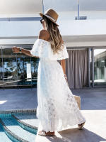 Vestido blanco de verano para mujer, traje playero informal, bohemio, Hippie, elegante, largo, para fiesta, 2024 - details 5