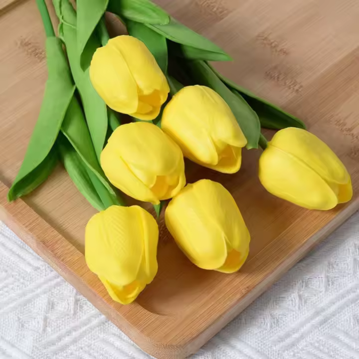 Lámpara LED de noche de tulipán, lámpara de mesa de flores artificiales, ramo de flores simuladas, ramo decorativo - 1