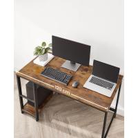 Escritorio con 2 Estantes a la Izquierda o a la Derecha, Mesa de Trabajo, para Salón Oficina, Estructura de Acero, Industrial, Marrón Rústico y Negro Tinta LWD47X - details 8