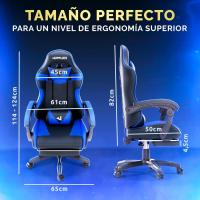 Silla de Juegos Profesional con Masajeador Ergonómica de Oficina con Altura Ajustable y Respaldar Rebotable - details 27