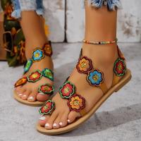 Sandalias de moda con flores de imitación bordadas - details 3