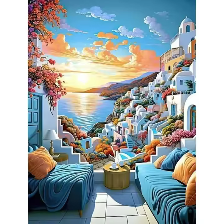 Pintura al óleo Ruopoty por números paisaje DIY artesanía hecha a mano en lienzo regalo imagen de paisaje colorido pintura regalo moderna dimensión 40x50cm material lienzo tipo de pintura propylene - 1