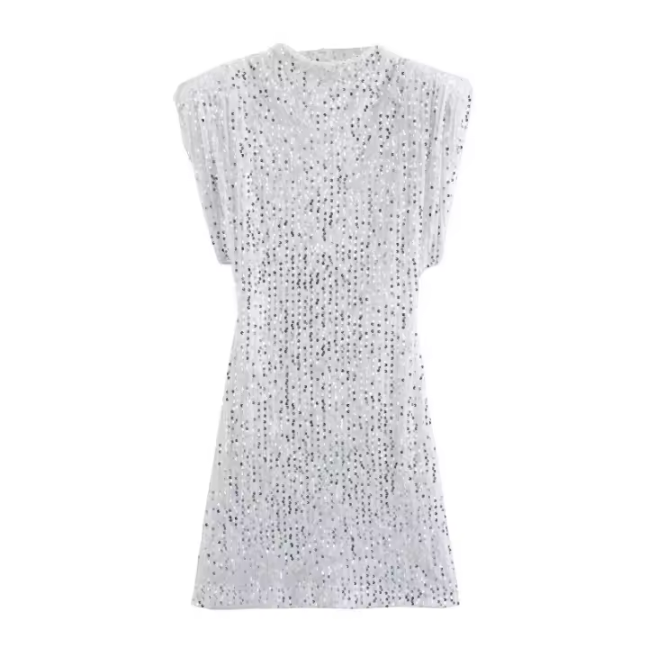 Mini falda de manga en capas de cintura alta A-L, oculta, ropa de mujer de nueva moda con brillo quin - 1
