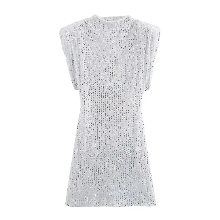 Mini falda de manga en capas de cintura alta A-L, oculta, ropa de mujer de nueva moda con brillo quin - 1