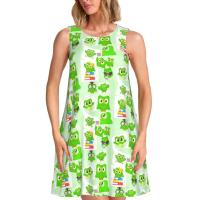 Vestido Duo de búho sin mangas informal para mujer, divertido pájaro verde, viajes personalizados, D-Duogos - details 40