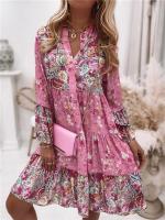 Elegante Vestido de Playa Boho con Estampado Floral Moda de Primavera-Verano 2024 para Mujeres - details 1