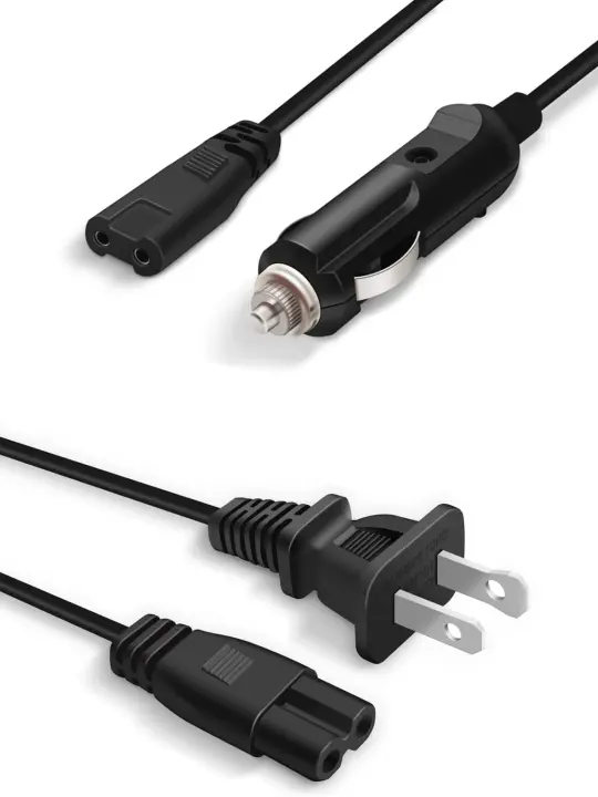 Cable de alimentación: cargador de coche de 12/24 V y cargador de pared para hogar/oficina de 110-230 V compatible con lonchera eléctrica serie ABY - 1