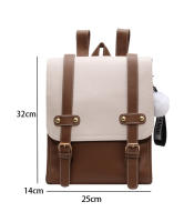 Bolso vintage para Mujer, bandolera de cuero PU, Mochila para Escuela Universitaria - details 0