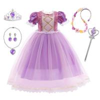 Vestido de fiesta de cumpleaños de princesa púrpura para niñas pequeñas, disfraz de Halloween, Pascua, carvinal, vestido de fiesta de vacaciones para niñas - details 15