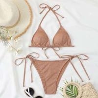 Conjunto sexy brillante, traje de baño triangular de dos piezas para mujer, bikini de verano, nuevo traje de playa, bikini push-pull - details 1