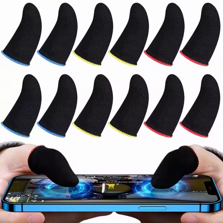 20 Pzs/10 pares Dedales Fundas Gamer Touch Guantesitos Azul - 1