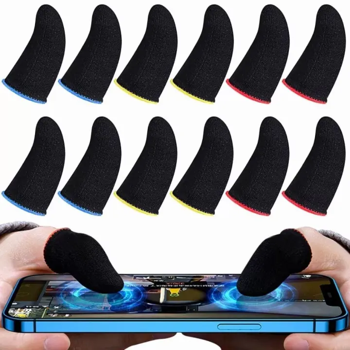 20 Pzs/10 pares Dedales Fundas Gamer Touch Guantesitos Azul - 1