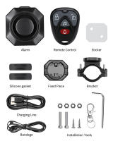 Alarma Antirrobo para Motocicleta y Bicicleta Anchtek 110dB Impermeable Control Remoto Protección de Seguridad para Scooter Eléctrico - details 10