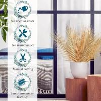 5 hojas artificiales de palma dorada, plantas tropil falsas para decoración para fiesta de boda en el hogar y el jardín - details 0