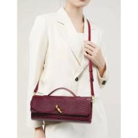 Bolsa de enterrar sobre rojo vino cereza bolso nuevo exclusivo moda europea y americana órgano de mano con tapa de cocodrilo b Mochila de lujo de alta gama - details 4