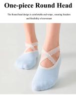 Calcetines de Yoga con vendaje de encaje para mujer, empuñaduras antideslizantes de silicona, cabeza redonda, Fitness, espalda descubierta, transpirable, algodón, Pilates, Ballet, danza - details 5