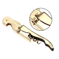 Sacacorchos chapado en oro, abridor de botellas de doble bisagra, llave de vino, abridor de botellas de fiesta, camareros - details 2