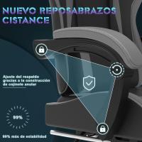 Silla de Juegos Ergónómica Silla de Oficina con Masajeador Carga de 150kg Ajustable Altura - details 14