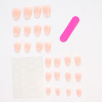 ARTAUG 24pcs Uñas Postizas Cortas Cuadradas Gradient Rosa Brillante Para Mujeres Estilosas Set Completo De Uñas Postizas De Falso Cabello ABS - details 2